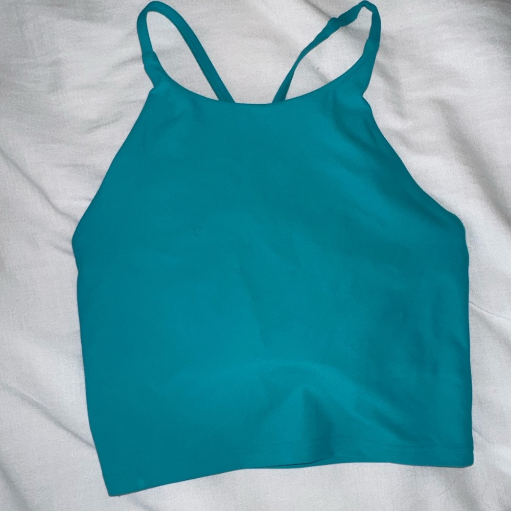 Teal long sports bra